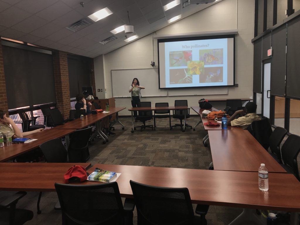 presentation/panel with boy scouts