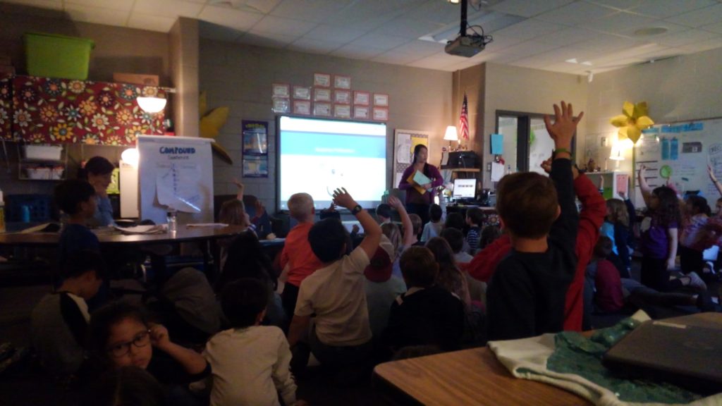 Graduate Student presents to Malcom Bridge students